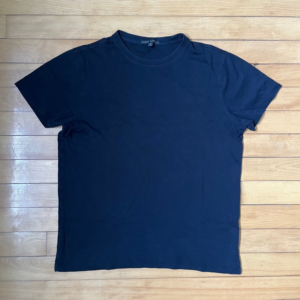 Robert Barakett The Barakett Tee Black Pima Cotton Crew Neck Shirt Mens Small